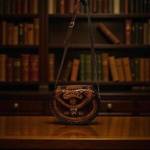 Purchased On Vacation To Jamaica...Hand Crafted Elegant Brown Leather Women Bag